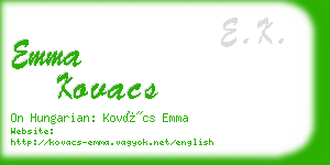 emma kovacs business card